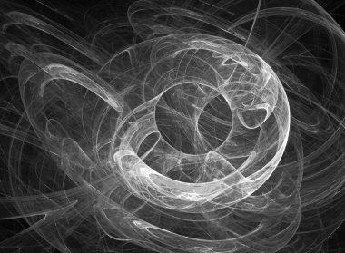 dijital soyut fraktal arkaplan bilgisayarda siyah ve beyaz olarak oluşturuldu.