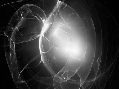 dijital soyut fraktal arkaplan bilgisayarda siyah ve beyaz olarak oluşturuldu.