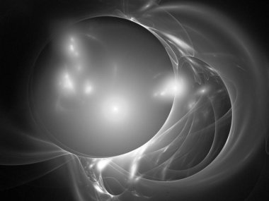 dijital soyut fraktal arkaplan bilgisayarda siyah ve beyaz olarak oluşturuldu.