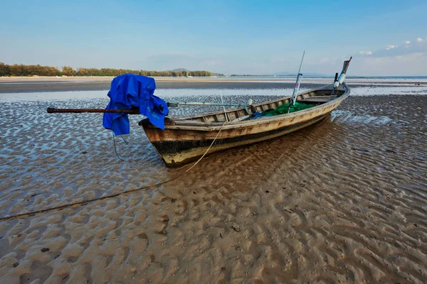 Boat Beach Evening Tide Time — Stock Photo, Image