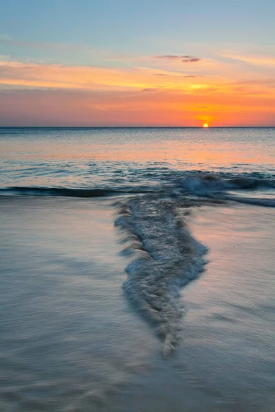 Plage Tropicale Beau Coucher Soleil Contexte Naturel — Photo