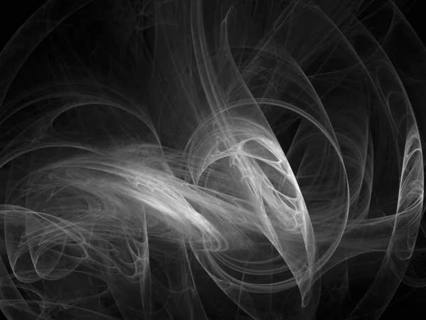 黑白计算机生成的数字抽象分形背景 — 图库照片
