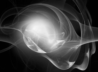 dijital soyut fraktal arkaplan bilgisayarda siyah ve beyaz olarak oluşturuldu.