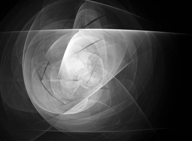 dijital soyut fraktal arkaplan bilgisayarda siyah ve beyaz olarak oluşturuldu.