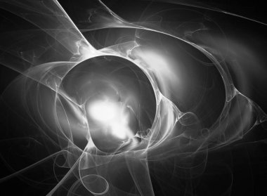 dijital soyut fraktal arkaplan bilgisayarda siyah ve beyaz olarak oluşturuldu.