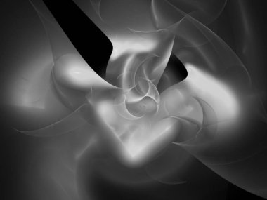 dijital soyut fraktal arkaplan bilgisayarda siyah ve beyaz olarak oluşturuldu.