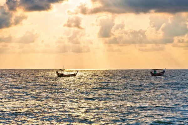 Традиційні Тайські Човни Біля Пляжу Час Заходу Сонця Пляж Най — стокове фото