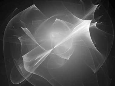 dijital soyut fraktal arkaplan bilgisayarda siyah ve beyaz olarak oluşturuldu.