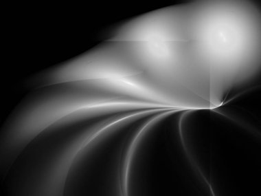 dijital soyut fraktal arkaplan bilgisayarda siyah ve beyaz olarak oluşturuldu.