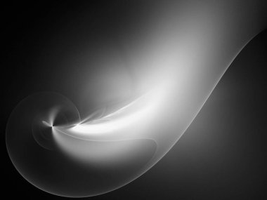 dijital soyut fraktal arkaplan bilgisayarda siyah ve beyaz olarak oluşturuldu.