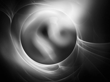 dijital soyut fraktal arkaplan bilgisayarda siyah ve beyaz olarak oluşturuldu.