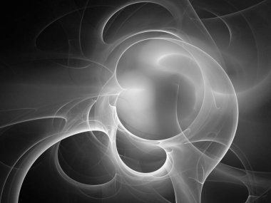 dijital soyut fraktal arkaplan bilgisayarda siyah ve beyaz olarak oluşturuldu.