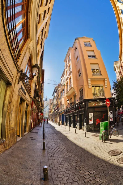 Madrid Spain November 2015 One Quietest Central Streets Old Architecture — Stock Photo, Image