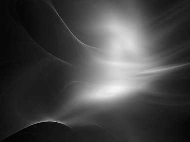 dijital soyut fraktal arkaplan bilgisayarda siyah ve beyaz olarak oluşturuldu.