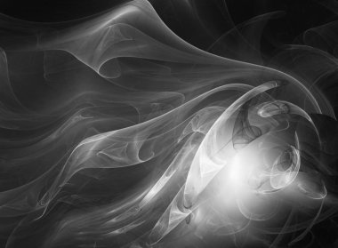 dijital soyut fraktal arkaplan bilgisayarda siyah ve beyaz olarak oluşturuldu.