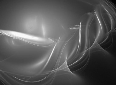 dijital soyut fraktal arkaplan bilgisayarda siyah ve beyaz olarak oluşturuldu.