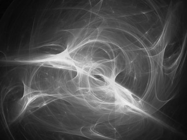 dijital soyut fraktal arkaplan bilgisayarda siyah ve beyaz olarak oluşturuldu.