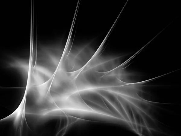 Fondo Fractal Abstracto Digital Generado Ordenador Blanco Negro — Foto de Stock