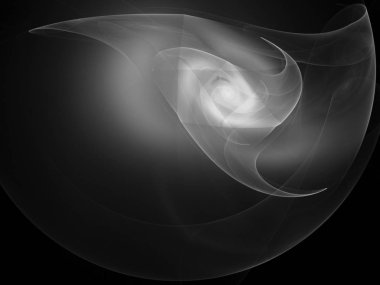 dijital soyut fraktal arkaplan bilgisayarda siyah ve beyaz olarak oluşturuldu.