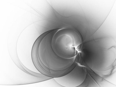 dijital soyut fraktal arkaplan bilgisayarda siyah ve beyaz olarak oluşturuldu.