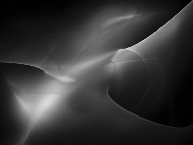 dijital soyut fraktal arkaplan bilgisayarda siyah ve beyaz olarak oluşturuldu.