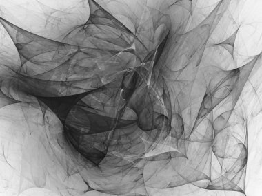 dijital soyut fraktal arkaplan bilgisayarda siyah ve beyaz olarak oluşturuldu.