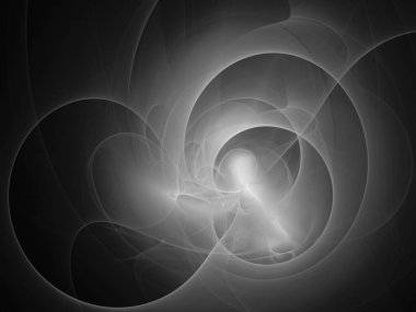 dijital soyut fraktal arkaplan bilgisayarda siyah ve beyaz olarak oluşturuldu.