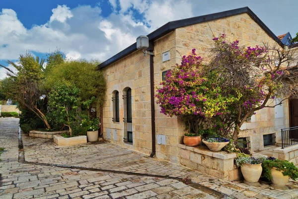 Старый Дом Районе Йемин Моше Иерусалим Израиль — стоковое фото