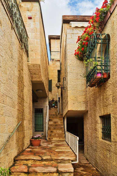 Старий Будинок Районі Район Ямін Моше Єрусалим Israelin — стокове фото