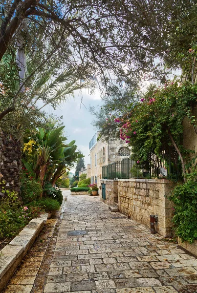 Casa Velha Distrito Yemin Moshe Jerusalém Israelin — Fotografia de Stock