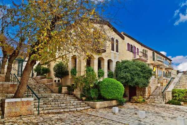 Casa Antigua Distrito Yemin Moshe Jerusalén Israel —  Fotos de Stock