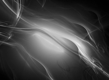 dijital soyut fraktal arkaplan bilgisayarda siyah ve beyaz olarak oluşturuldu.