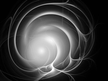 dijital soyut fraktal arkaplan bilgisayarda siyah ve beyaz olarak oluşturuldu.