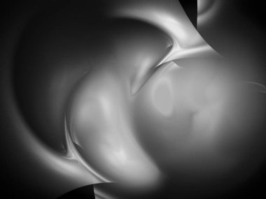 dijital soyut fraktal arkaplan bilgisayarda siyah ve beyaz olarak oluşturuldu.