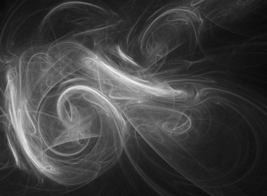 dijital soyut fraktal arkaplan bilgisayarda siyah ve beyaz olarak oluşturuldu.