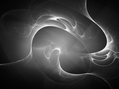 dijital soyut fraktal arkaplan bilgisayarda siyah ve beyaz olarak oluşturuldu.