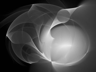 dijital soyut fraktal arkaplan bilgisayarda siyah ve beyaz olarak oluşturuldu.