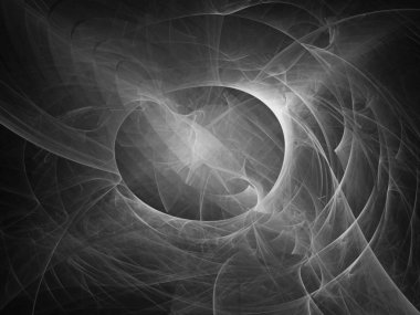 dijital soyut fraktal arkaplan bilgisayarda siyah ve beyaz olarak oluşturuldu.