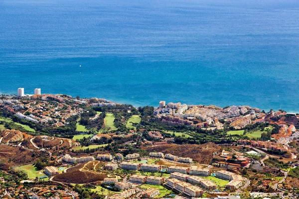 Panoramatický Výhled Costa Del Sol Vrcholu Hory Calamorro Benalmádena Provincie — Stock fotografie