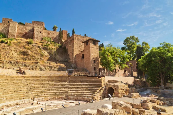 Malaga Daki Roma Amfitiyatro Harabeleri Spanya — Stok fotoğraf