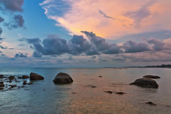 Costa Del Mar Andamán Atardecer Colorido Khao Lak Tailandia —  Fotos de Stock