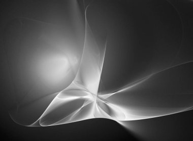 dijital soyut fraktal arkaplan bilgisayarda siyah ve beyaz olarak oluşturuldu.