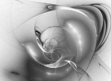 dijital soyut fraktal arkaplan bilgisayarda siyah ve beyaz olarak oluşturuldu.