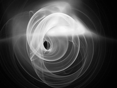 dijital soyut fraktal arkaplan bilgisayarda siyah ve beyaz olarak oluşturuldu.