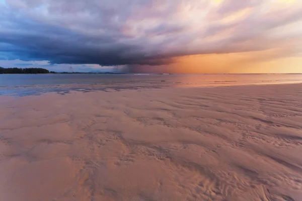Тропічний Пляж Ebb Час Тлі Заходу Сонця Nai Yang Beach — стокове фото