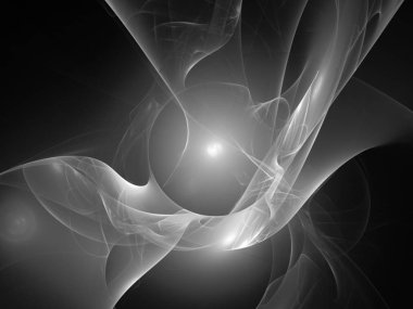 dijital soyut fraktal arkaplan bilgisayarda siyah ve beyaz olarak oluşturuldu.