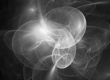 dijital soyut fraktal arkaplan bilgisayarda siyah ve beyaz olarak oluşturuldu.