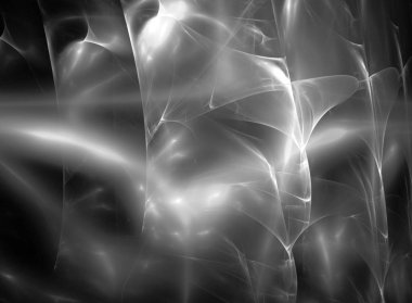 dijital soyut fraktal arkaplan bilgisayarda siyah ve beyaz olarak oluşturuldu.