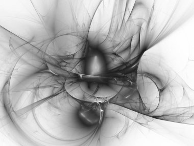 dijital soyut fraktal arkaplan bilgisayarda siyah ve beyaz olarak oluşturuldu.