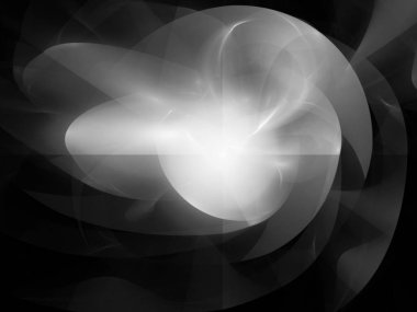 dijital soyut fraktal arkaplan bilgisayarda siyah ve beyaz olarak oluşturuldu.